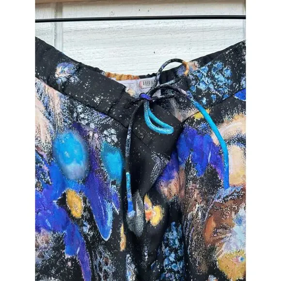 Peter Pilotto Fireworks Abstract‎ Printed Straight Leg Silky Pants w/ Pockets, 6